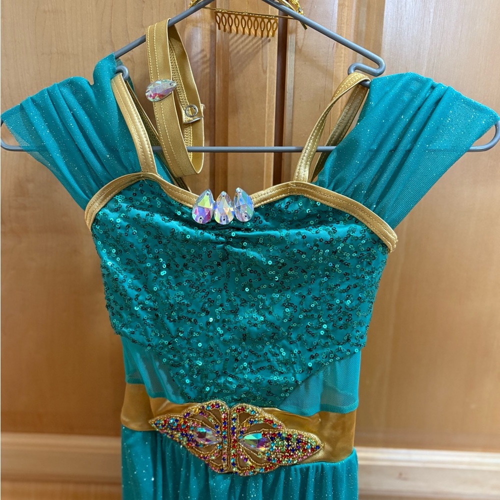 Weissman Teal and Gold Sequin Costume